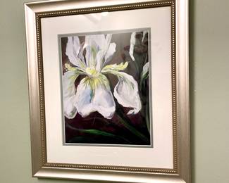 White Iris Framed Art