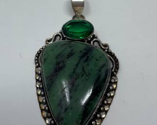 Jasper • Citrine Quartz • Sterling Pendant