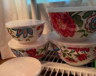 Pioneer Woman Containers with Plastic Lids