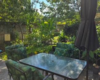 Large Outdoor Glass Table & Chairs
Outdoor Umbrella and Stand