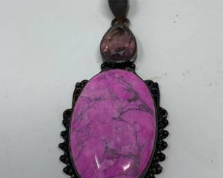 Pink Howlight • Amethyst Quartz • Sterling Pendant 