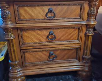 Royal King Vintage Night Stand with three drawers