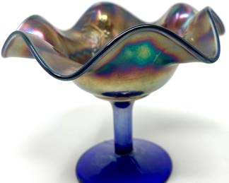 Blue Carnival Glass