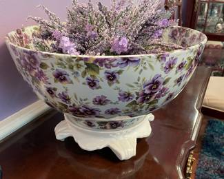 Huge Bowl PANSY Chintz Pattern