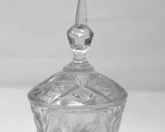 Vintage Crystal Sugar Bowl with Lid