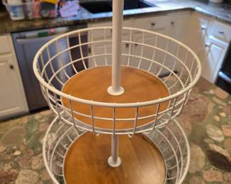 2 Tier Wire Basket Stand