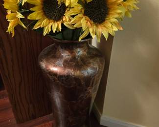 Large Vase with Silk Sunflowers