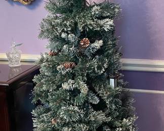 Pre-Lit Flocked Christmas Tree in pedestal (2 tree available)