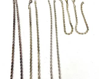 Sterling Rope Necklaces & Bracelets
