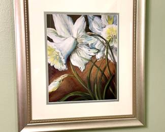 White Daffodil Framed Art