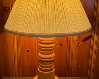 Hand turned wood lamp