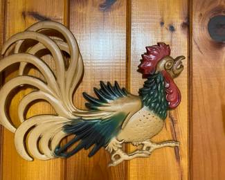 Vintage metal wall art turkeys