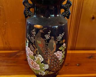 Asian Peacock Vase