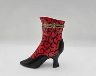 1970  High Heel Limoges Trinket Box 