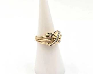 728  14K Gold X Diamond Rings, 3.69g 