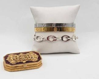 1004  2 Cartier Replica  Guess Bracelets  Trinket Box 