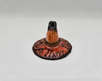 1968  Halloween Witch Hat w Pumpkin Limoges Trinket Box 