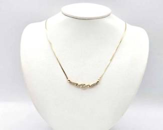 710  14K Gold Necklace with Diamonds, 6.67g 