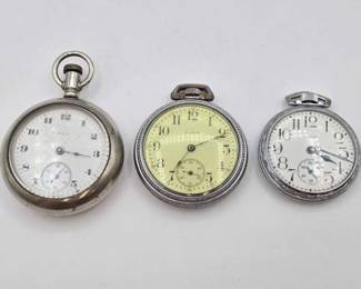 1140  3 Elgin Pocket Watches 