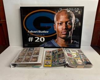 6004  2 Binders of Baseball Cards  Framed Photo Jabaria Butler 