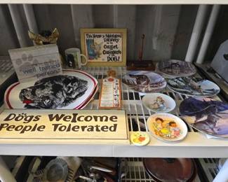 8006  Decorative Plates, Dog Decorations, and FannyPaddle 