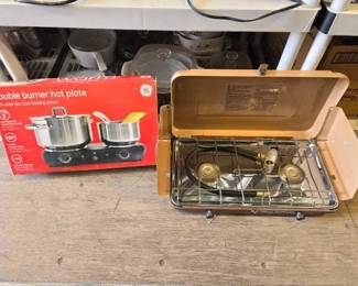 8008  GE Double Burner Hot Plate and Primus GourMate 2Burner Camping Stove 