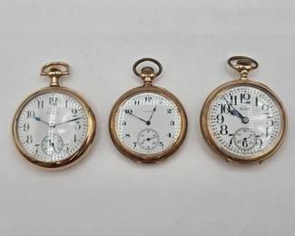 1138  3 Elgin Pocket Watches 