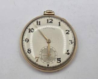 1124  14KGF Hamilton Pocket Watch 