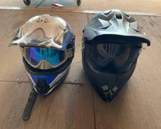 4008  2 Motorcycle Helmets and 2 Goggles 