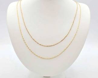 740  2 14K Gold Dainty Chains, 2.98g 
