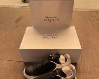 4014  Alexander McQueen Black  White Studded Shoes 