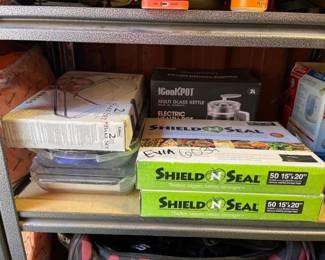 6034  Glass  Plastic Trays, Vacuum Sealing Bags  Glass Kettle 