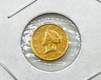 1202  1851 $1 Gold Liberty Head Coin 