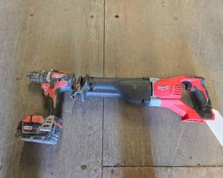 4092  Milwaukee Sawzall, Power Drill, and M18 XC 5.0 Ah Battery 