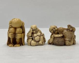1902  3 Netsuke Figurines 
