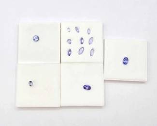 654  4 Tanzanite Stones  9 Russian Lab Alex Stones 