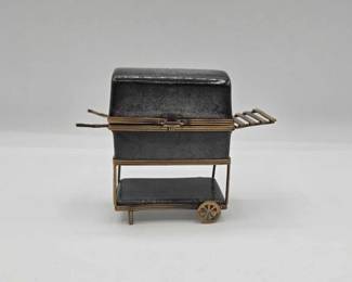 1950  BBQ Grill Limoges Trinket Box 