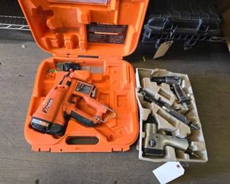 4088  3 Craftsman Pneumatic Air Tools and 1 Paslode Brad Nailer with Case 