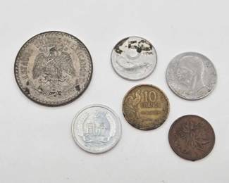 1708  6 Foreign Currency Coins 