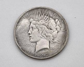 1302  1922D Silver Peace Dollar 