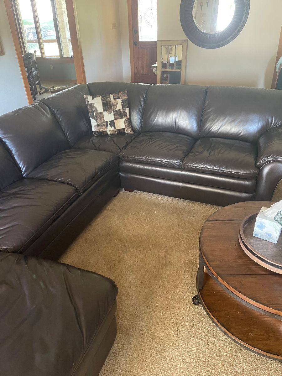 Ashely Furniture Leather Sectional in Semisweet