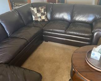 Ashely Furniture Leather Sectional in Semisweet