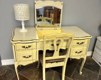 Vanity with Chair, Lamp