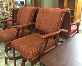 Set of 5 super comfy tall bar height pub chairs, swivel $600 set