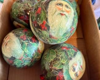 Vintage Santa ornaments