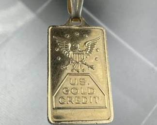 1 Gram 14K Gold Bar 'US Gold Credit' Retro