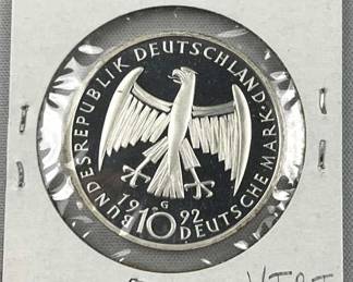 1992 Sterling Silver German 10 Deutsche Mark