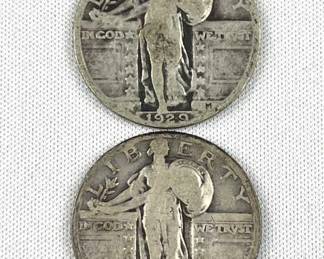 (2) 1929 Standing Liberty Silver Quarters, Philly