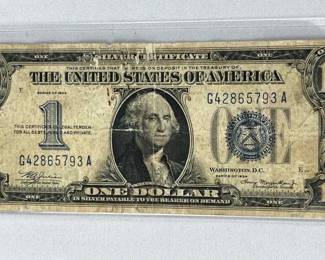 1934 US $1 Silver Certificate, 'Funny Back'