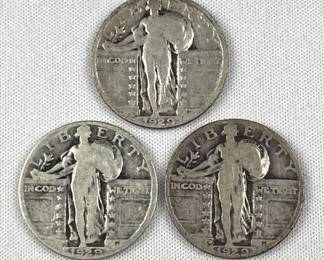 1929-P,D,S Standing Liberty Silver Quarters